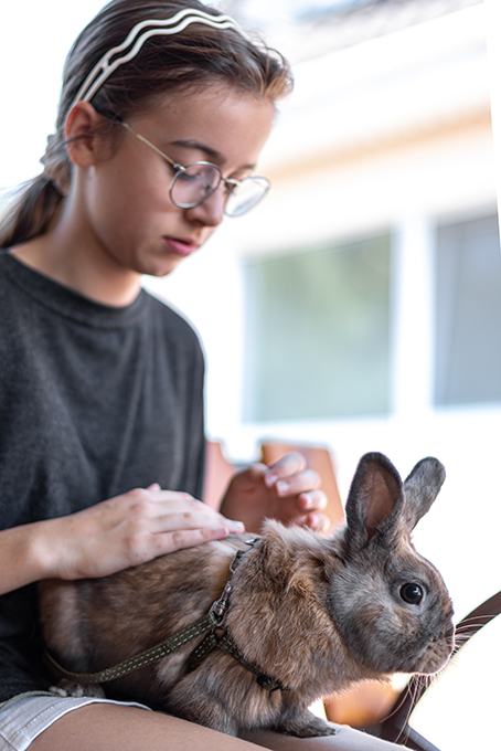 girl with rabbit